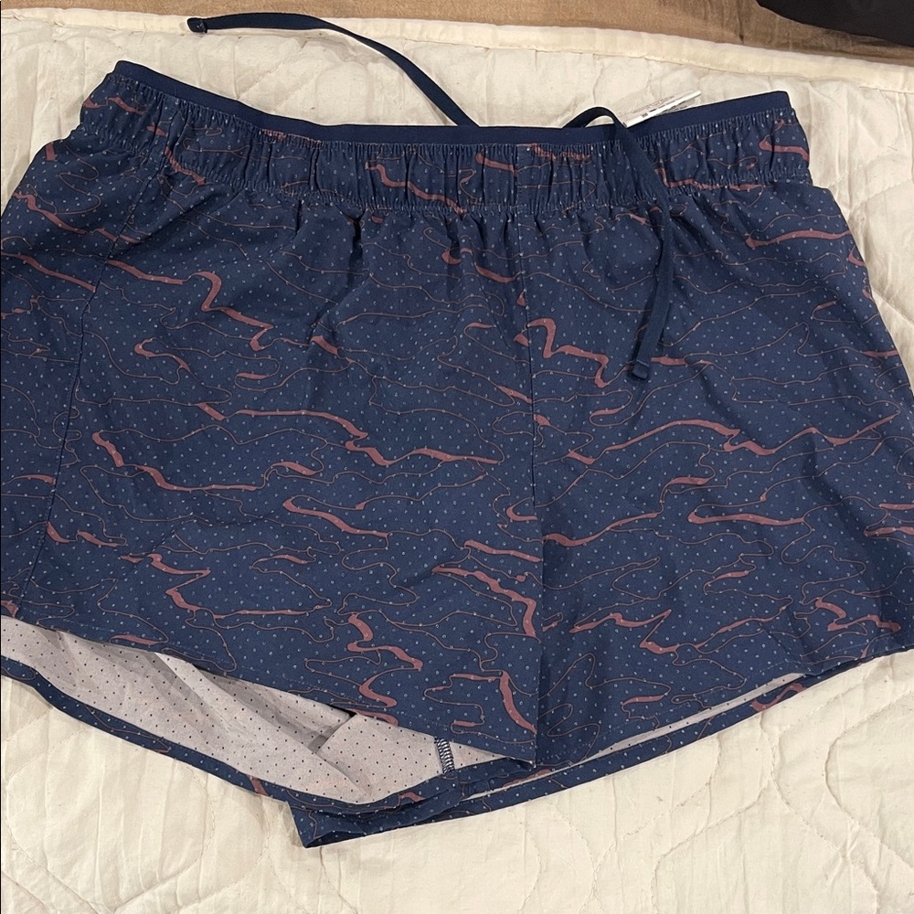 New Balance Women's Athletic Shorts - Navy and Pink